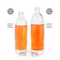 wholesale custom empty 370ml 500ml clear glass wine bottle with metal screw lid for vodka whisky